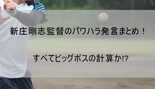 新庄剛志監督のパワハラ言動まとめ【すべてビッグボスの計算か】