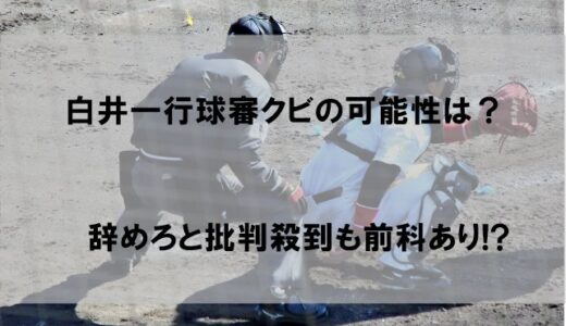 白井一行球審(審判)クビの可能性を検証｜辞めろと批判殺到も前科あり!?【パワハラ】