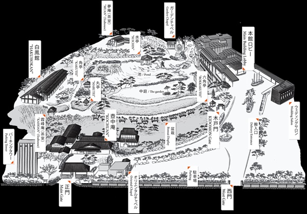 八芳園の地図