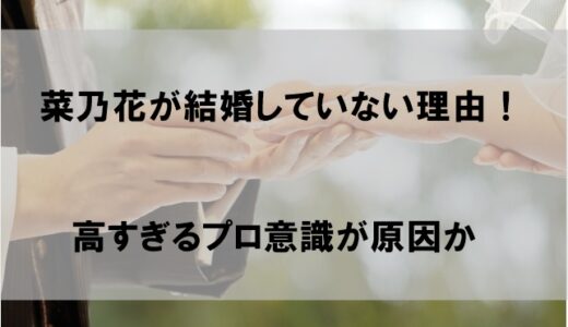 菜乃花が結婚していない理由はなぜか｜独身で彼氏もいないのは高すぎるプロ意識からか