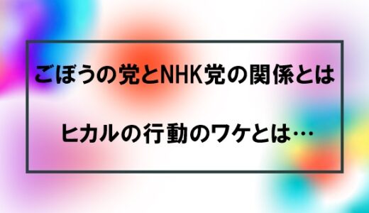 ごぼうの党とNHK党の関係まとめ！ヒカルの街頭演説の理由はなぜか？