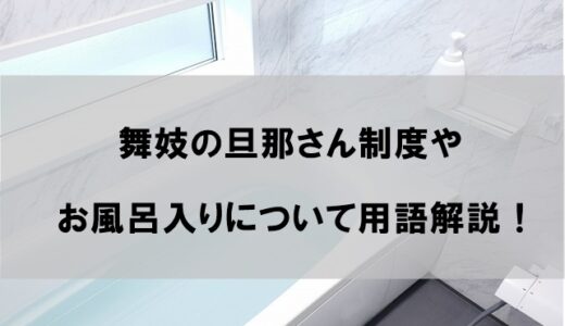 舞妓の旦那さん制度やお風呂入りとは｜ブラックな花街の実態が明らかに