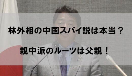 林芳正外相の中国スパイ説は本当？親中派の理由は父親だった【中国寄り】