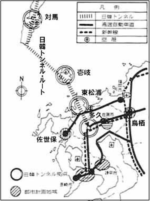 日韓トンネルの進捗状況100%の図