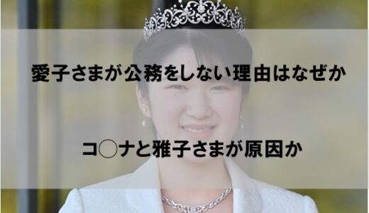 愛子さまが公務をしない理由はなぜか【リモートと雅子さまが原因か】