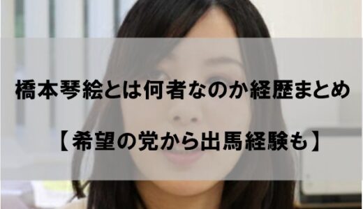 橋本琴絵とは何者なのか経歴まとめ【希望の党からの出馬経験も】