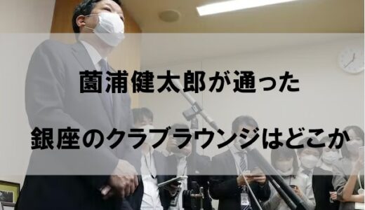 薗浦健太郎が溺れた銀座クラブラウンジの場所はどこか【料金＆店内画像】