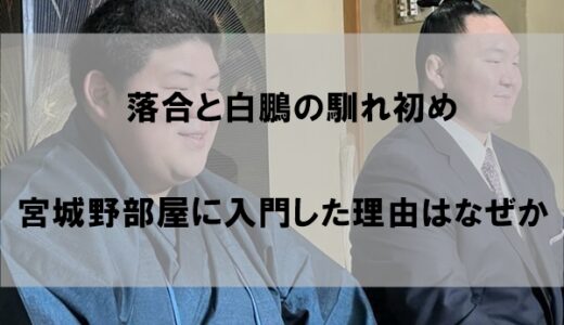 落合と白鵬の馴れ初め｜宮城野部屋に入門した理由はなぜか？