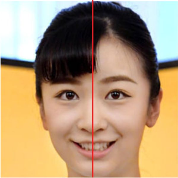 佳子さまの顔は左右対称でかわいい条件を満たしている
