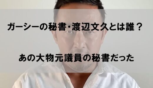 【顔画像】ガーシーの秘書・渡辺文久とは誰で何者か｜超大物元議員の秘書で驚愕！