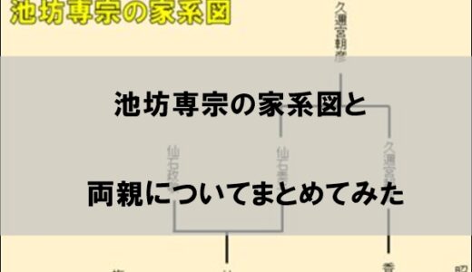 池坊専宗の家系図と両親(父親/母親)についてまとめてみた