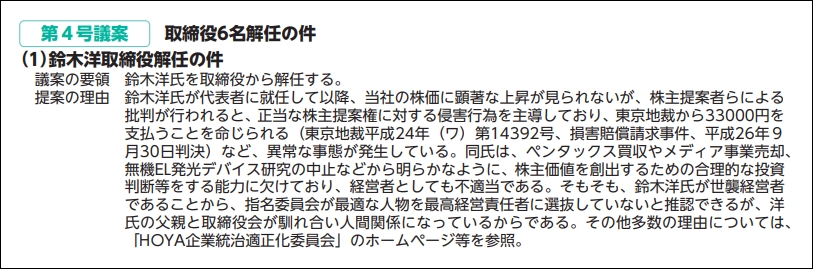 山中裕が何者かというと、HOYA創業者の孫に当たり、現在は物言う株主として世襲制をとる同社に声を挙げている